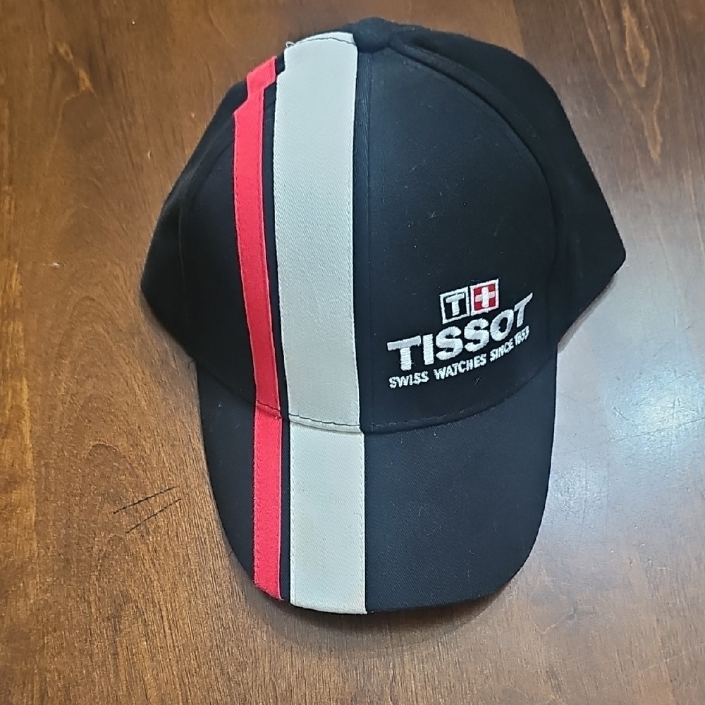 Tissot Watch Black Cap with Red and White Accents